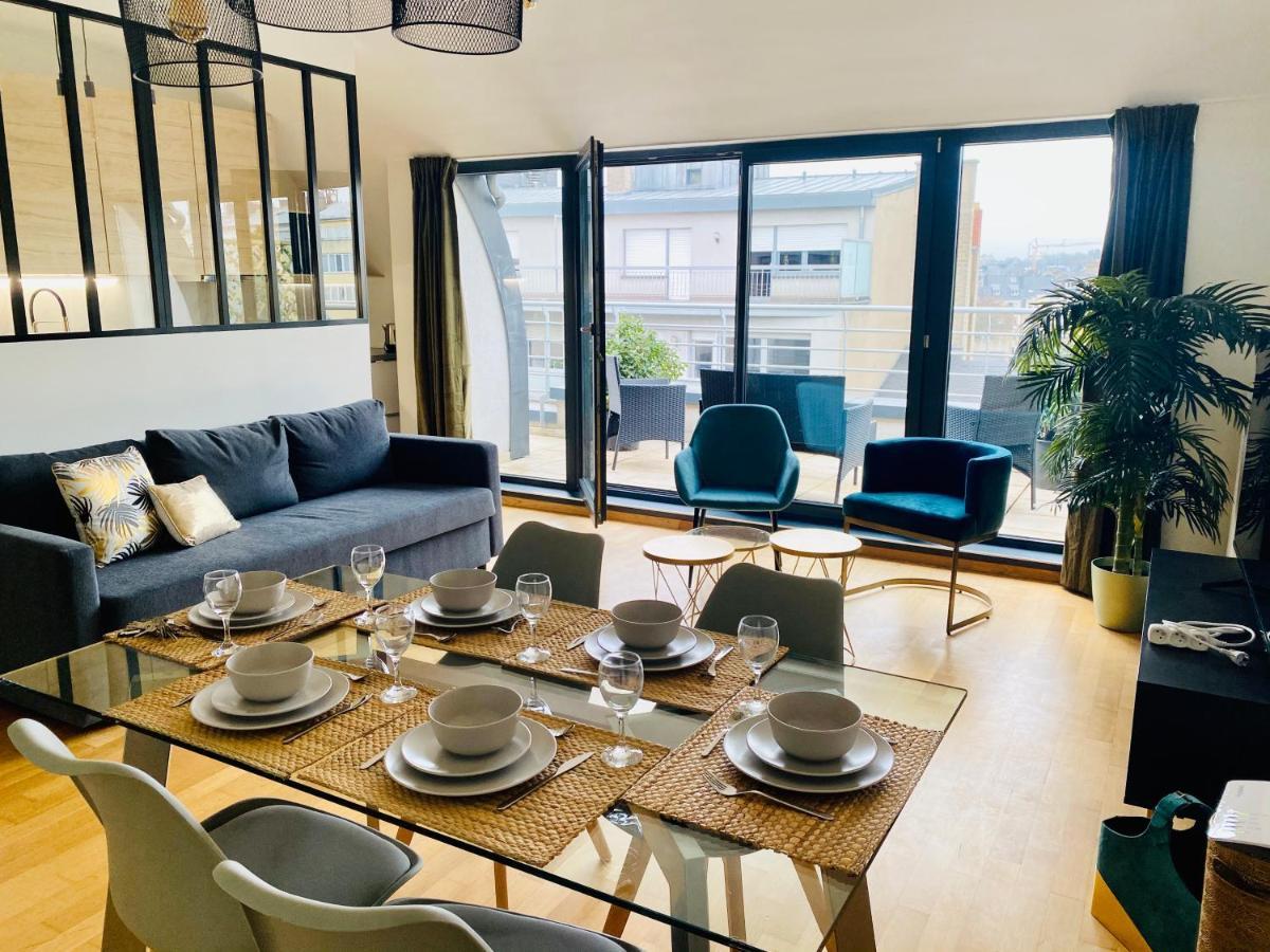 The Luxury Green Penthouse In City Center With Terrace And Free Parking Люксембург Экстерьер фото